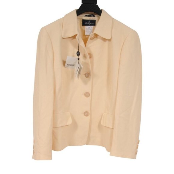 Les Copains Womens Blazer Size 46 XL Yellow Acetate Viscose  Jacket Coat NWT - Picture 1 of 9